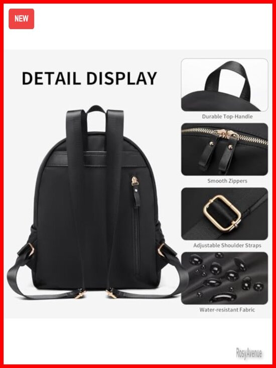 Women\'s Nylon Mini Laptop Backpack Purse Casual Travel Daypack with Pockets main image 5